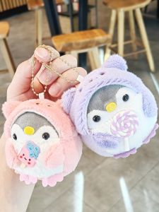 Cure Penguin Schoolbag Pendant Little Doll Stuffed Doll Couple Keychain for Men and Women Lovely Bag Backpack Hanging Ornament