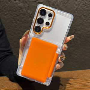 For Samsung Galaxy S26 Ultra S24 S25 Plus S23 S22 Wallet Clear Phone Case With Credit Card Holder For Samsung Galaxy S25 Ultra