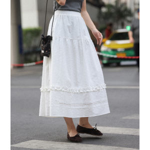 Aesthetic Ruffled Hem Midi Skirt