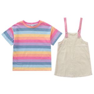 R17 Setelan baju kaos Dan rok anak perempuan
