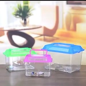 Portable Plastic Fish Tank Aquarium Betta Guppy Turtle Bekas Ikan Akuarium Kura Kura Small Medium