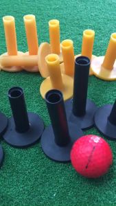tee cao su-tee golf- tee dùng cho thảm tập Swing-tee cao su dẻo-tee chất liệu cao su dẻo 2 màu đen vàng(1 cái)