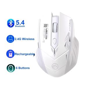 Kebidumei | KEBIDUMEI Dual Mode Gaming Mouse 6 Keys Bluetooth 5.4 2.4G Wireless Mouse Silent Click Ergonomic Mice for Tablet Laptop Desktop