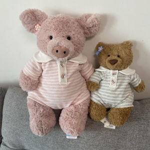 Handmade Barcelona Bear And Barnabas Pig Onesie Set Cute Sweet College Style Plush Doll Clothes Replacement Outfit for Dolls