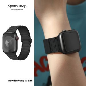 FENKAN | Dây Đeo Đồng Hồ Từ Tính Silicone cho Apple Watch Series 10/9/8/7/6/5/4/3 SE Ultra 1/2