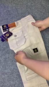 STARLEE JEANS - Celana Cargo Panjang Pria Bahan Kanvas Twill Model Slimfit Ukuran Big Size Warna Kream - No Iron Dry Wash