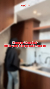 NIKITA Kompor Gas 2 Tungku 208 TR – Teflon Hitam | Anti Lengket | Mudah Dibersihkan | Hemat Gas