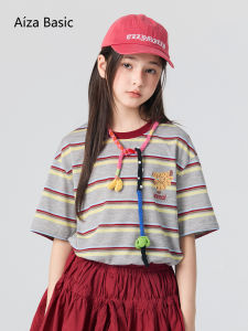 Aiza basic | Cute Retro Striped T-Shirt