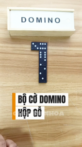Bộ Đồ Chơi Cờ Domino Đen Có Hộp Gỗ Đựng Cờ Tiện Dụng