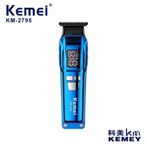 Kemei KM-2795 Professional DLC Blade Hair Clipper Rechargeable 8000 Rpm Big Power High Speed Motor Electric LED Display Hair Trimmer