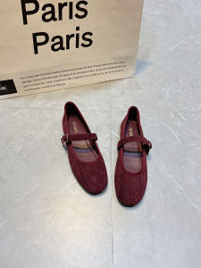 Giày Đế Bằng Mary Janes Đế Mềm Đế Phẳng Đầu Tròn Đế Cao Su Màu Trơn Thường Ngày Cho Nữ Mùa Xuân 2025 Giày Đơn Thời Trang