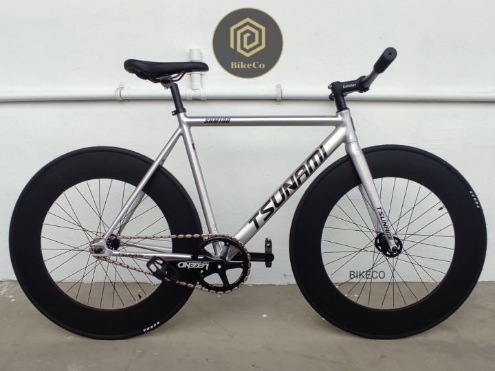 TSUNAMI SNM100 90mm Silver Deep Section Track Fixie High