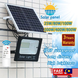 25W/100W/200W Outdoor LED Solar Street Security Flood Light IP67 Waterproof Auto On/Off Dusk to Dawn Timer with Remote