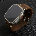 URVOI สําหรับ Apple Watch Ultra series 8 7 6 SE 54 Vintage Crazy Horse สายหนัง Fine สําหรับ iWatch หัวเข็มขัด V เย็บ 49 มม.. 