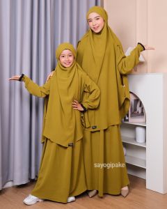 Gamis Anak Perempuan Khimar FK Zulaikha Set couple mom Baju Muslim Anak Pesantren Terbaru 2025