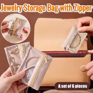 6 Pcs Zipper Jewelry Storage Bag Sealed Anti-Oxidation Dustproof Storage Pouches Necklace Watch Jewelry Bag