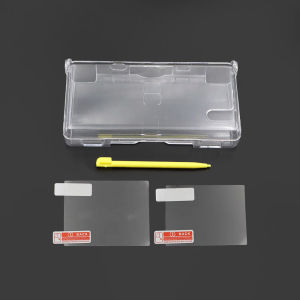 Clear Transparent Split Hard Protective Case For NDSL With Screen Protector & Stylus Pen Kit