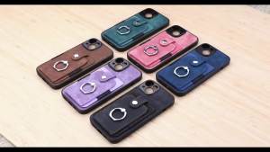 LS | 360° Rotation Ring Kickstand Leather Wallet Card Holder Car Magnetic Case For iPhone 17 Air 16 15 14 13 12 Pro Max Plus 16E 17E