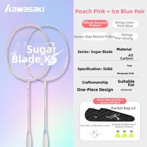 Kawasaki | Lightweight Durable Junior Carbon Fiber Badminton Racket Set