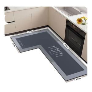 NAIERDENG | Water Absorbent Non-slip Easy Clean Stain Resistant L-shaped Kitchen Mat