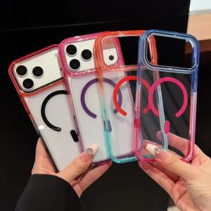 Ốp Lưng Silicon Trong Suốt Từ Tính Chống Sốc Tương Thích Magsafe Hỗ Trợ Sạc Không Dây Cho iPhone 18/17/16/15 Pro Max