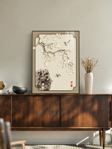 Yinghao New Chinese Style Floral Decorative Painting Entrance Hall Sofa Background Wall Hanging Artwork High End Classical Bird Flower Painting