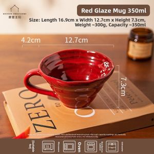 MODERN SWEETHOME | Red Ceramic Mug For Drinking