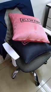 [Ready Stock] Black Pink  Pattern 16"x16" Throw Pillow With Cover Soft Linen Cotton Pillowcase Square Cushion Cover- Washable Cover/ Blink Choice