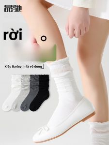 JINGCHI | Tất ren nữ mùa hè mỏng 2025 mẫu mới tất đế dày không bó chân tất đến giữa bắp chân phù hợp với giày Birkenstock