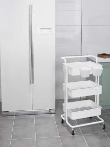 Ready Stock Full Set 3 tier Trolley Rack Quality Baby Storage Rack Multipurpose Storage Trolley 3 Layers Kitchen Storage Rack Office Shelves
