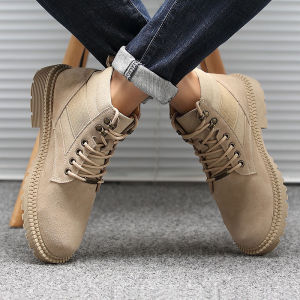 Extra Large Mens Martin Boots 45 High Top Winter New Style British Style Casual Warm Workwear Boots Trendy Shoes