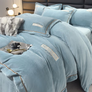 Luxurious Thickened Milk Velvet Bedding Set High Grammage Winter Warm Coral Velvet Bed Sheet Cover Quilt Cover Four-Piece Set