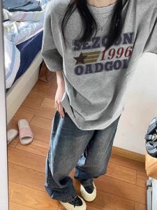 Áo Thun Tay Ngắn Cotton Phong Cách Mỹ Cổ Tròn Dáng Rộng Thời Trang Mùa Hè Cho Nữ Thương Hiệu Tagkita in Chữ Thiết Kế Độc Đáo