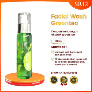 Facial Wash Greentea 100ml Sabun Muka untuk Kulit Berjerawat Berminyak Kombinasi atau Kulit Sensitif