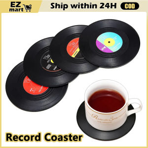 【Fast Shipping】 Vinyl Records Shape Coaster Kitchen Party Bar Cup Mat Placemat Silicone Creative