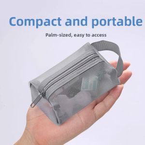 Portable Transparent Mesh and Nylon Storage Bag