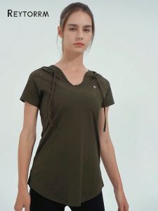 Reytorrm Hoodie Olahraga Wanita Lengan Pendek Kaos Sport (WT008)