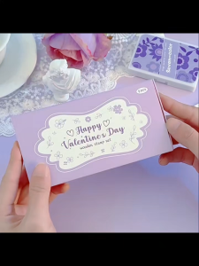 Happy Valentine’s Day Love Theme Wooden Rubber Stamp Set of 9pcs DIY Decorations Stamping Journal Scrapbooking