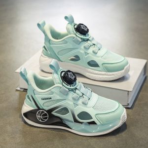 Boys Sports Sandals 2025 Summer New Button Shoes Mesh Hollow Frame Outdoor Wear Childrens Casual Slip-On Flat Heel Breathable