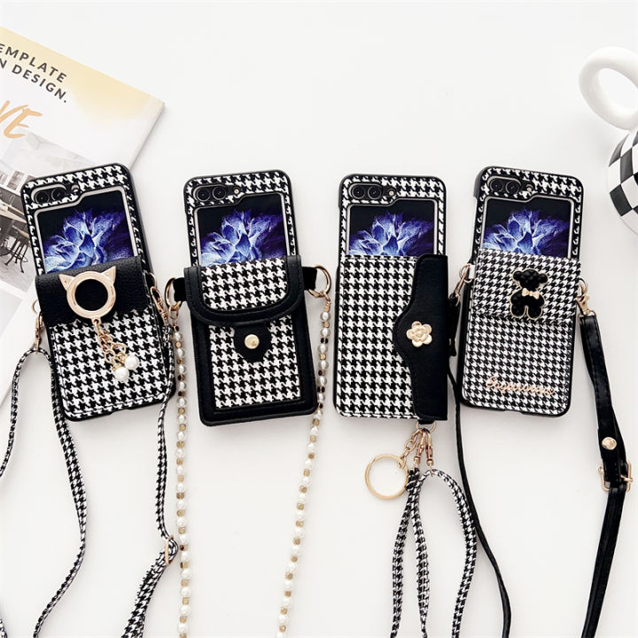 Samsung Galaxy Z Flip Case Shockproof Wallet Case with Card