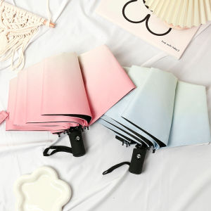 HUIESON ร่มแบบพับสีอัตโนมัติไล่ระดับสีสำหรับป้องกันแสงแดดและฝน