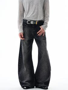 กางเกงยีนส์ทรงหลวมขาตรงสไตล์ย้อนยุคแบบอเมริกันสำหรับผู้ชาย กางเกงขายาวลำลองสำหรับใส่ไปเที่ยวในเมือง สีสันสดใส สไตล์ฤดูใบไม้ร่วง