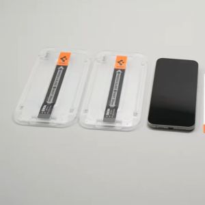 Tempered Glass iPhone 15 Pro Max Plus Spigen Glas tR EZ Fit Full Clear Anti Gores Protector