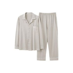 MiiOW | Mens Sleepwear Long Sleeve Pure Cotton Cardigan Home Clothes Set 2025 New Style Summer Autumn Wearable Casual Comfortable