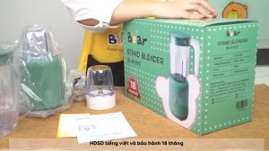 Máy Xay Sinh Tố 3 cối Đa Năng 3 in 1 Bear BL-B10V2 Xay Thực Phẩm Nghiền Hạt Bản Quốc Tế Bảo Hành 18 Tháng