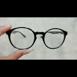 Kacamata Mata Rabun Jarak Dekat (Plus) +1.00 s/d +3.00 Full Oval Hitam Glossy Lensa Bening Anti Debu Gaya Terbaru Vintage Retro COCOK Untuk PRIA WANITA - COD