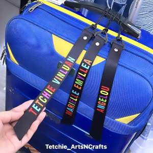 LUGGAGE TAG Colored font Personalized - size: 1 x 10 inches
