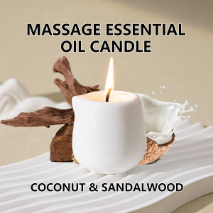 Fruity scented natural massage oil candle. Low heat. 1.69 oz coconut wax. Hydrating. For home & V-Day. Natural luxury. Soothing