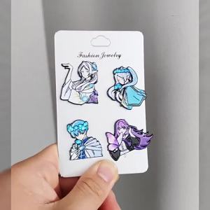 4Pcs Frieren Beyond Journeys End Enamel Pins Set Anime Frieren Fern Stark Brooches for Backpack Fans Gifts