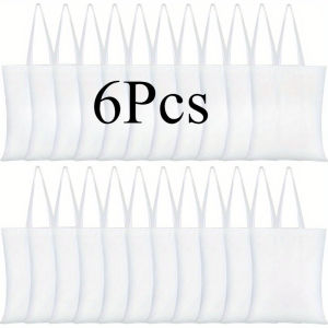 6/10 Pcs Sublimation Handbags – Blank White Bags for DIY Valentine Party Tie Dye & Souvenir Gifts